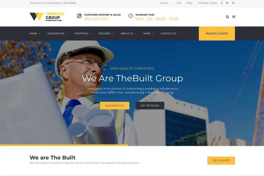 TheBuilt - Construction Company Website Template