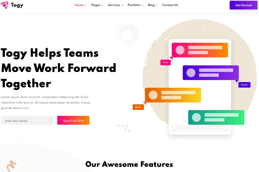 togy tailwind agency template
