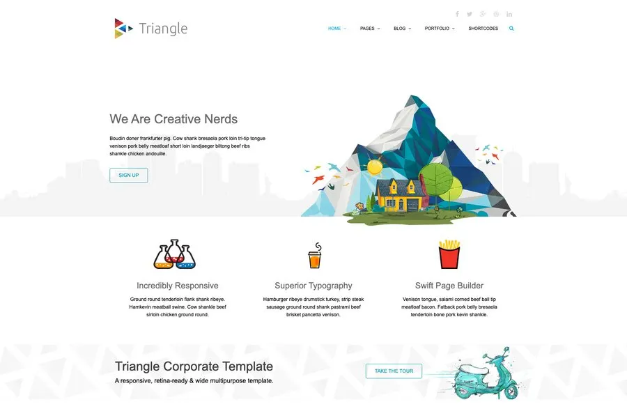 Triangle - Free Creative Bootstrap Business Website Template
