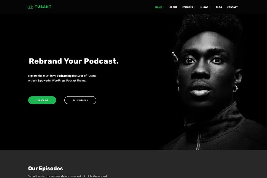 tusant music streaming website template