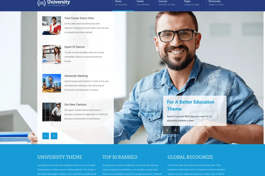 university best wordpress university website theme