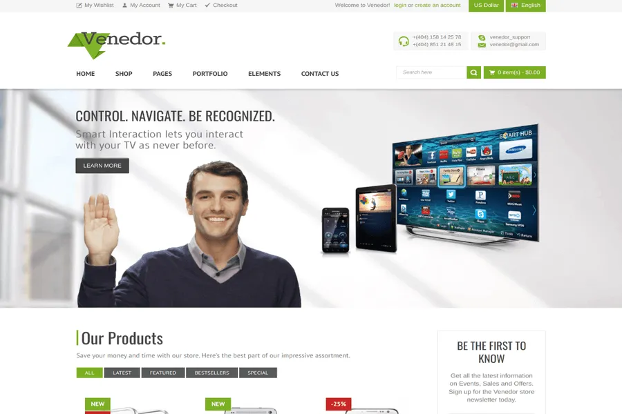 vendor user friendly eCommerce theme