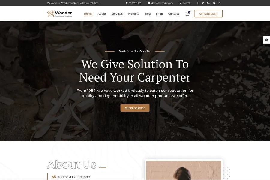 Wooder - Cheap Construction Website Template